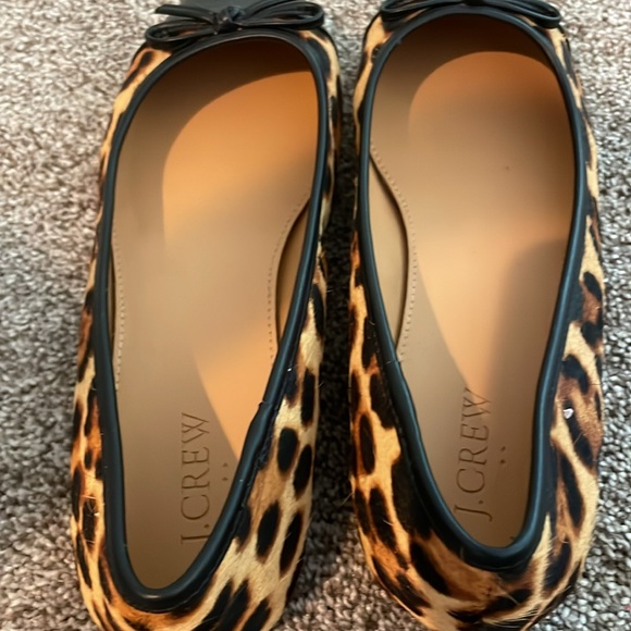 J. Crew Leopard Print Cap Toe Ballet Flats w/ Bows - Picture 4 of 4